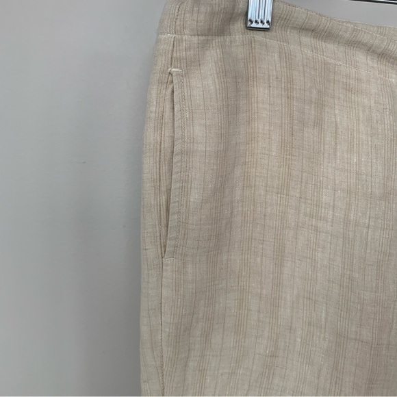 Wrap Wide Leg Drawstring Waist 100% Linen Pants Size 12 - Picture 4 of 8